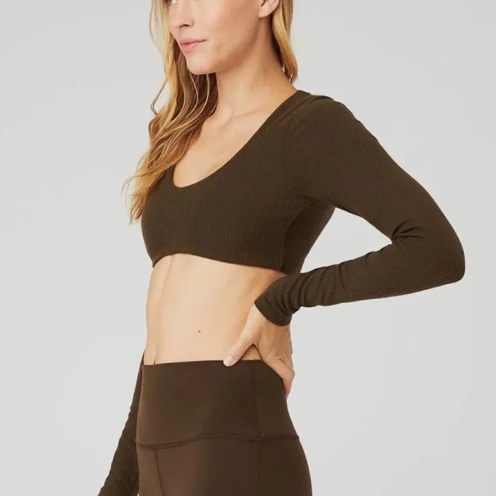 ALO Yoga Ribbed Defined Long Sleeve Bra Size xs